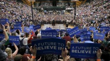 Senator Bernie Sanders at a campaign