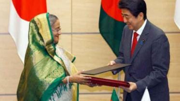 Sheikh Hasina with Shinzo Abe