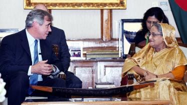 Visiting US Senators Jeff Merkley and Prime Minister Sheikh Hasina