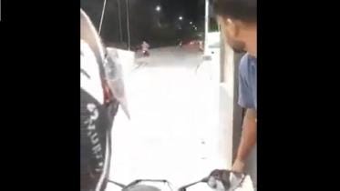 biker making away without paying