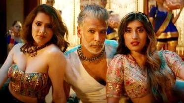 Milind Soman with Aastha and Aksha