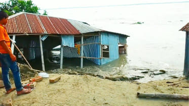 River erosion following flood cause for distress in Sirajganj