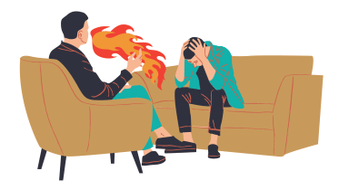 Person trauma dumping on someone else, making the latter uncomfortable