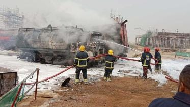 fuel trucks catch fire