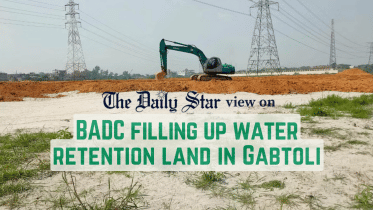 badc filling up water retention land in gabtoli
