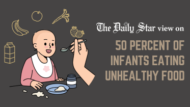 50 percent of infants eating unhealthy food