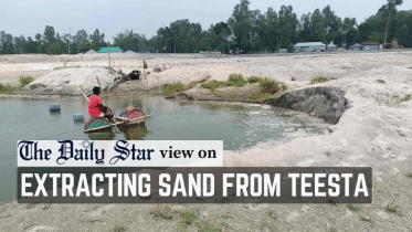 extracting sand from teesta river