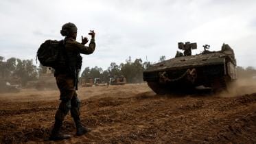 Israeli troops at Gaza border October 2023 REUTERS
