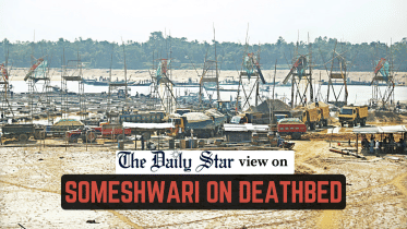 someshwari river on deathbed