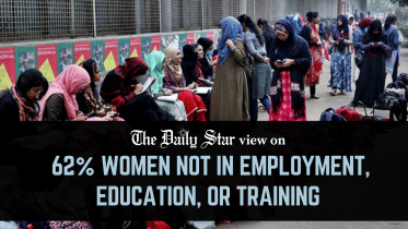  62% women not in employment, education, or training