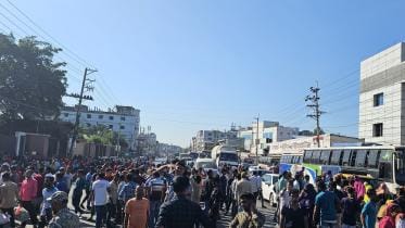 RMG workers protest over unpaid wages in Gazipur