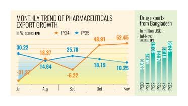 pharmaceutical exports hit record high in November