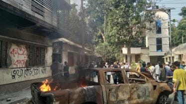 Obaidul Quader's house torched in Noakhali