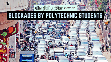 road, railway blockades by Polytechnic students