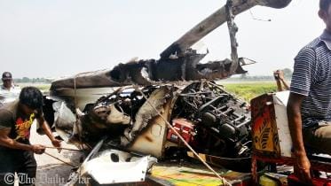 training flight crashes in Bangladesh
