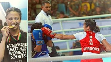 Zinnat Ferdous first boxing fight in Bangladesh