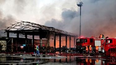 fire at Dhaka airport cargo village