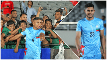 Bangladesh squad in football match against India