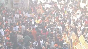 protests outside Bangladesh missions in India