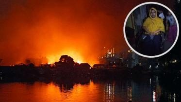 Dhaka korail slum fire today