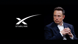 Starlink logo with Elon Musk