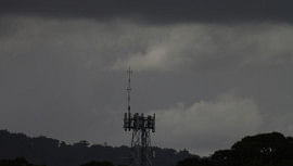 tower in rain