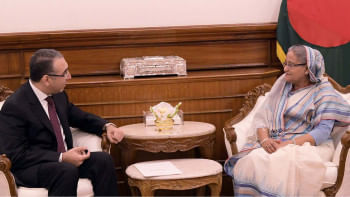 Prime Minister Sheikh Hasina with newly appointed Egyptian ambassador  Prime Minister Sheikh Hasina with newly appointed Egyptian ambassador