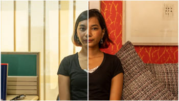 Image illustrating the hardship women face in both the workplace and their homes
