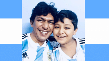 Chanchal Chowdhury and son Shuddo Chanchal Chowdhury and son will be supporting Argentina