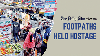 Footpaths held hostage Footpaths held hostage in Dhaka