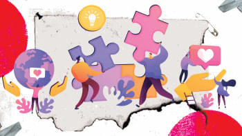 Graphical representation of working at an NGO. Graphical representation of working at an NGO.