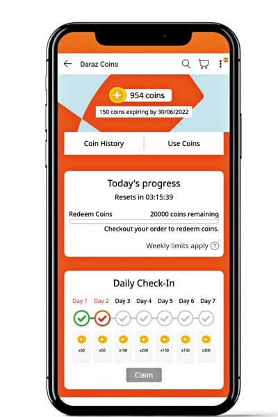 Daraz mobile app interface Daraz mobile app interface