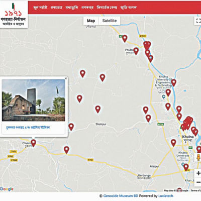 Digital map highlighting torture centres Digital map highlighting torture centres