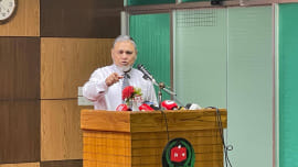 Chief Election Commissioner AMM Nasir Uddin speaks at a programme today at the Election Training Institute (ETI) in Dhaka's Agargaon. Photo: Ahmed Deepto