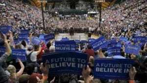 Senator Bernie Sanders at a campaign