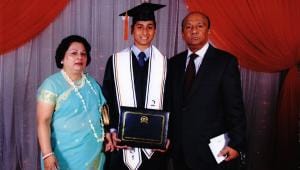 Faraaz Ayaaz Hossain with his grandparents Latifur Rahman and Shahnaz Rahman 