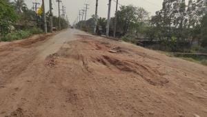 Overloaded vehicles leave tk54 crore road in ruins_4af7.jpg