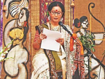 Sharmila Banerjee speaks at the event