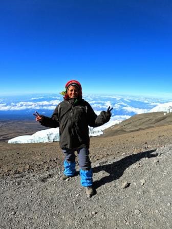 Mount Kilimanjaro summit pose