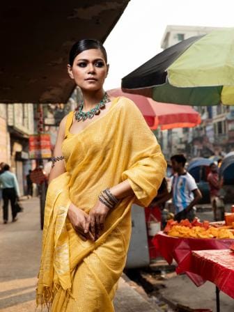 sari on street Outfit repeating is fashionably trending
