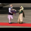 PM Hasina welcomes Modi PM Hasina welcomes Modi