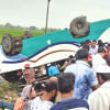 8 killed in road crash 30 wounded as bus plunges into  ditch in Joypurhat; cop run over, killed by lorry in Narayanganj