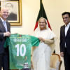 Fifa president Gianni Infantino with Bangladesh PM Sheikh Hasina Fifa president Gianni Infantino with Bangladesh PM Sheikh Hasina