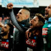 Lorenzo Insigne, Marek Hamsik, Dries Mertens and goalkeeper Pepe Reina  Lorenzo Insigne, Marek Hamsik, Dries Mertens and goalkeeper Pepe Reina