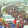 motorcade travelling.