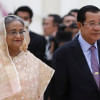 Bangladeshi Prime Minister Sheikh Hasina-Cambodian counterpart Hun Sen Bangladeshi Prime Minister Sheikh Hasina-Cambodian counterpart Hun Sen