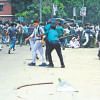 Road accident protest in Dhaka Road accident protest in Dhaka