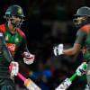 Tamim Iqbal and Shakib Al Hasan of Bangladesh speak during the 2nd T20i match  Tamim Iqbal and Shakib Al Hasan of Bangladesh speak during the 2nd T20i match
