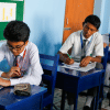 School kids inside a classroom