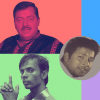 An illustration of a political compass and Bangladeshi actors An illustration of a political compass and Bangladeshi actors